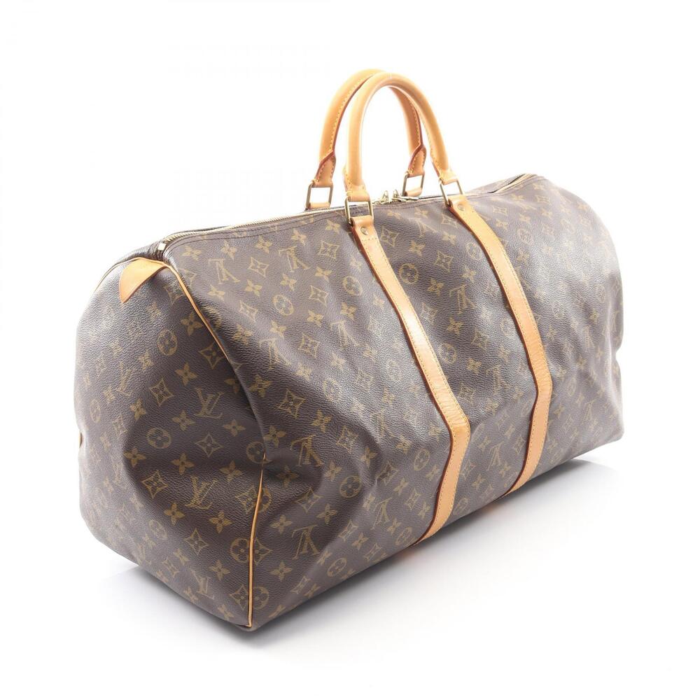 Louis Vuitton Leather Bag Boston Monogram Canvas Keepall Brown - Picture 2 of 9